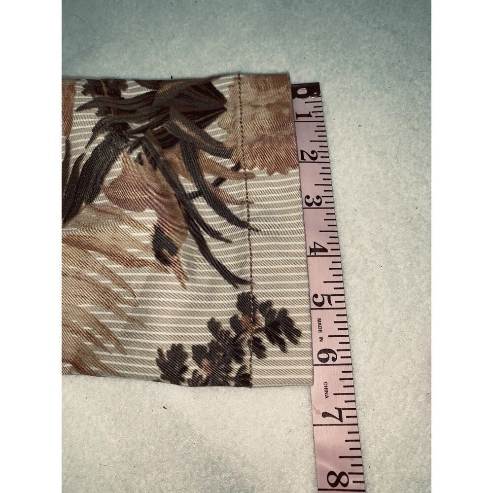 25P Chino by Anthropologie Tropical Bird Pants Dress Stripe Tan Relaxed Stretch - Picture 8 of 16